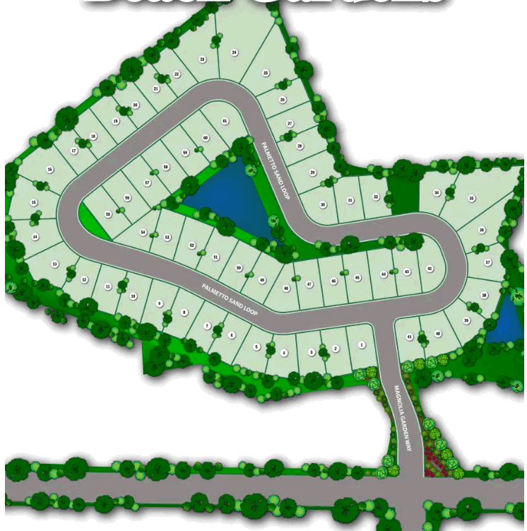 Beach Gardens new home community in Conway - Community Map by Great Southern Homes