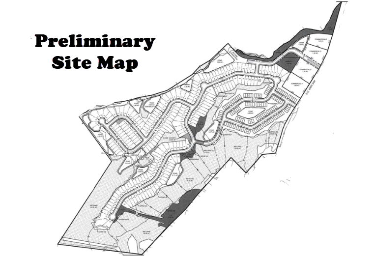 Preliminary Site Map of the new home community of Meadows Edge on the former land of the Wirtch Golf Course