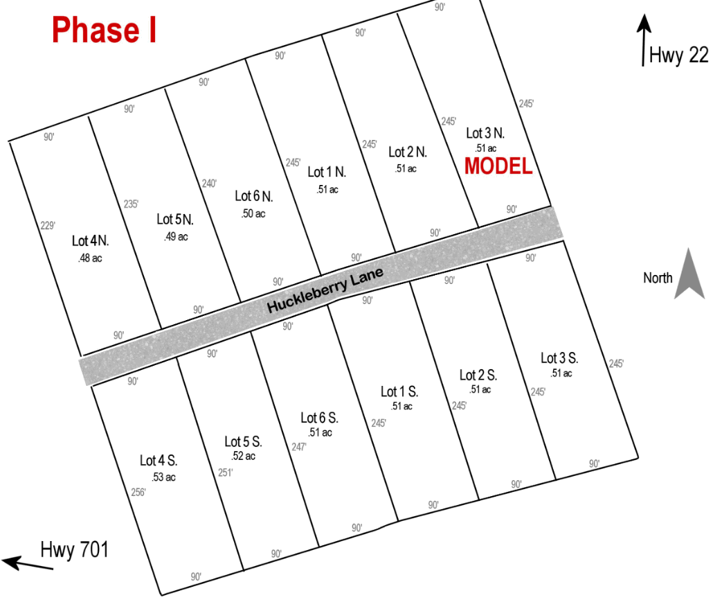 Creekside Homes community map of Maple Farms - initial phase