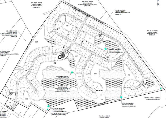 Conceptual Plan for the new home community of Westbury Plantation in Conway