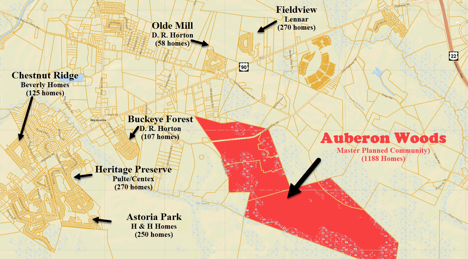 Auberon Woods new home community in Conway