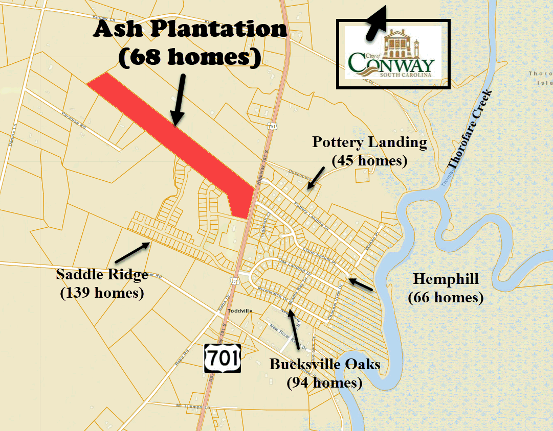 New home community of Ash Plantation in Conway